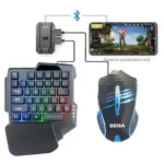 Gamer Kit Keyboard with Bluetooth Mouse 4 in 1 Cell Phone Tablet Keyboard Color Black
