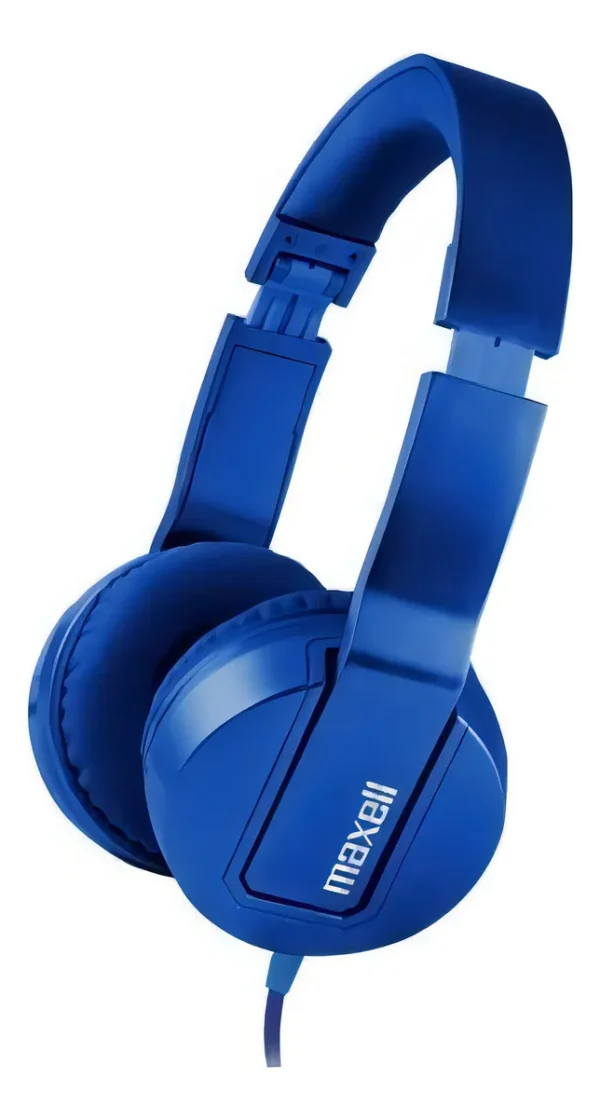Maxell Solid2 Hands-Free Headband Headphones with DJ Microphone, Blue